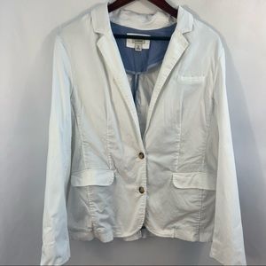 L.L. Bean Blazer Jacket Sport Coat Size XL White Cotton Button Front